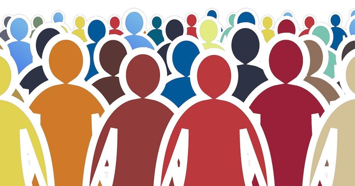 Foule stylisée de citoyens de toutes couleurs, symbolisant la participation citoyenne